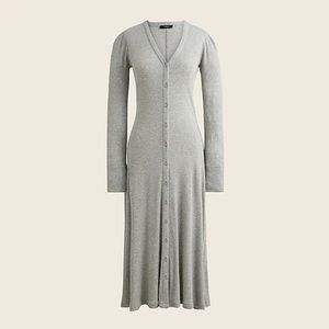 Plus Size J.Crew Ribbed Button-front Knit Dress. US size 2X. BA960-HTHR GREY
